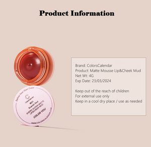 
            
                Load image into Gallery viewer, Matte Mousse Lip&amp;amp;Cheek Mud-Color You
            
        