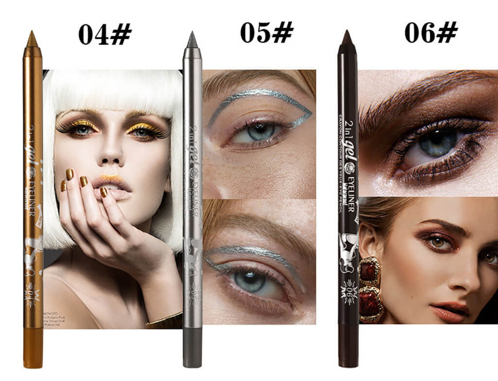 Double Use Eyeshadow & Eyeliner Pencil 10 Colors